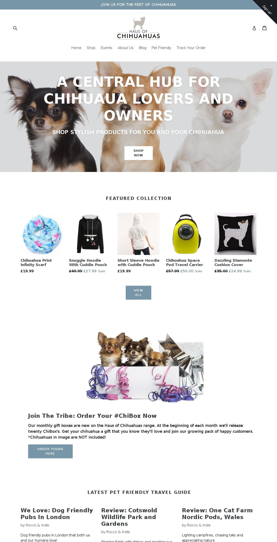 hausofchihuahuas.com shopify website screenshot