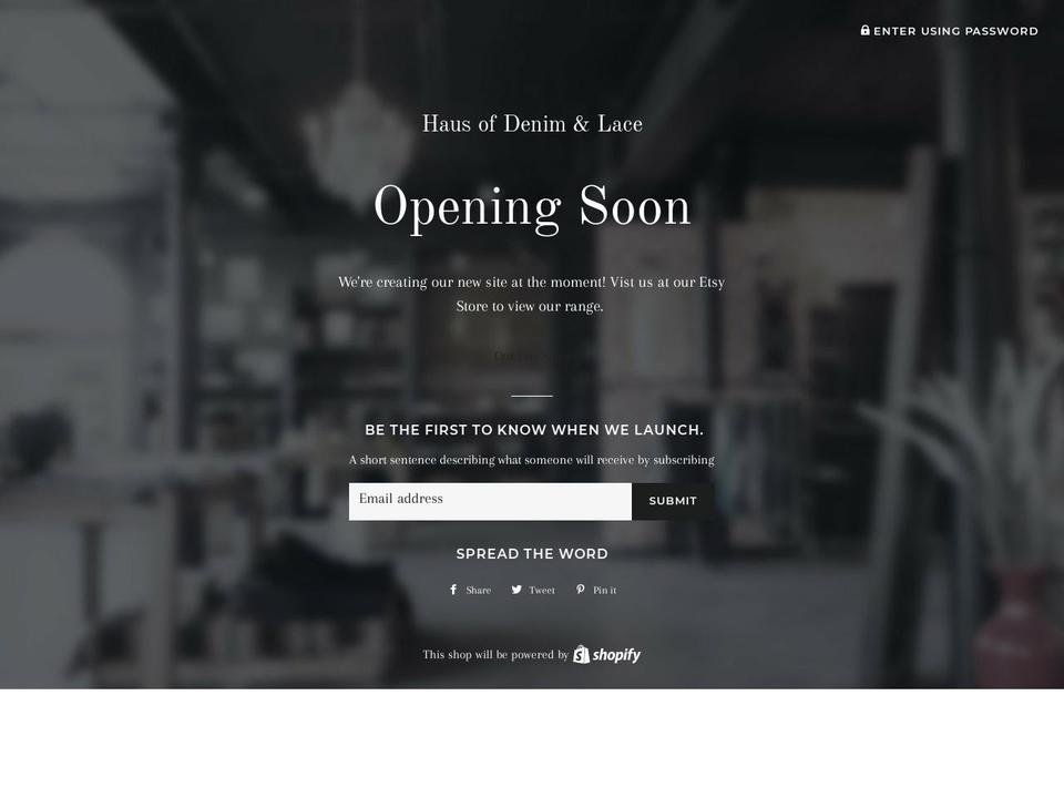 hausofdenimandlace.com shopify website screenshot