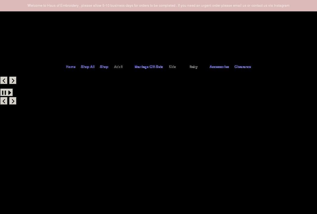hausofembroidery.com shopify website screenshot
