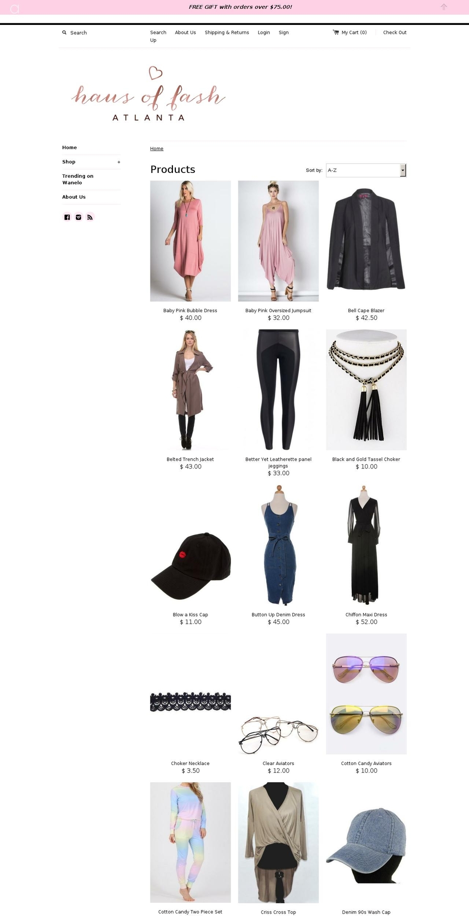 hausoffash.com shopify website screenshot