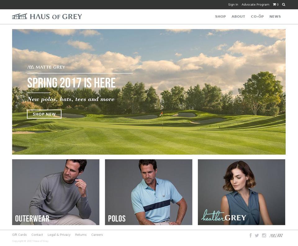 hausofgrey.com shopify website screenshot