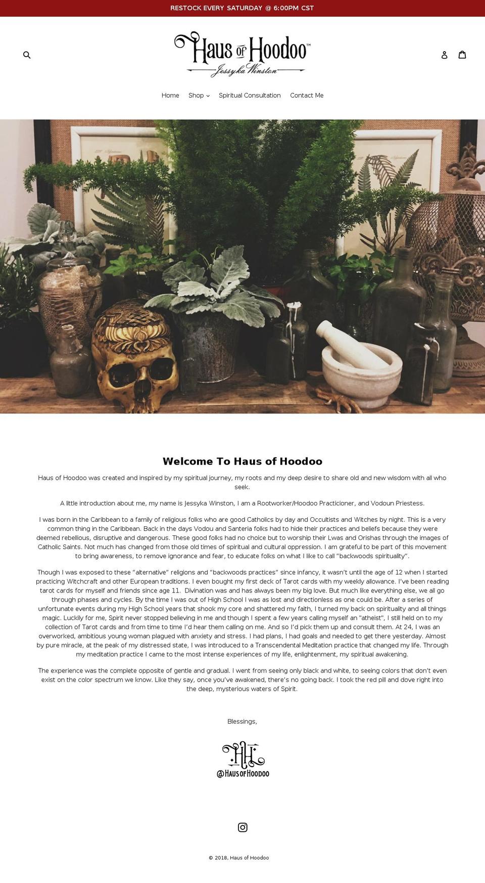 hausofhoodoo.com shopify website screenshot