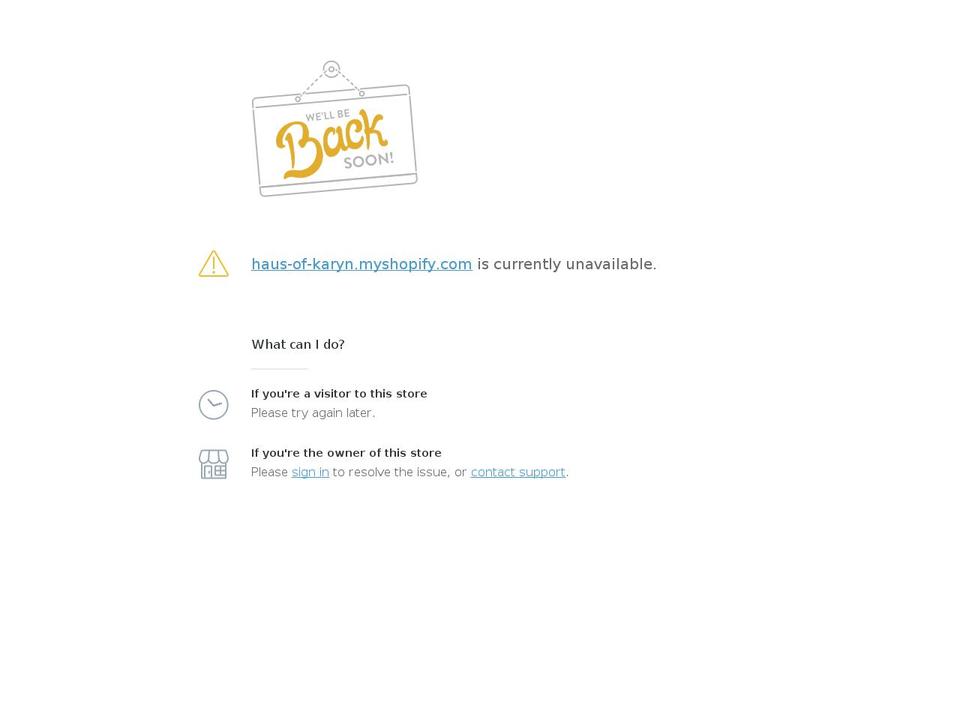 hausofkaryn.com — Shopify storefront screenshot