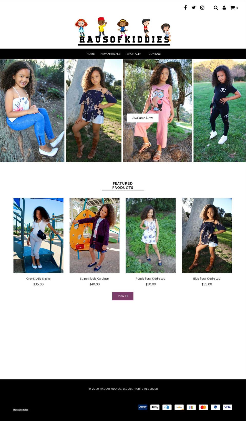 hausofkiddies.com — Shopify storefront screenshot