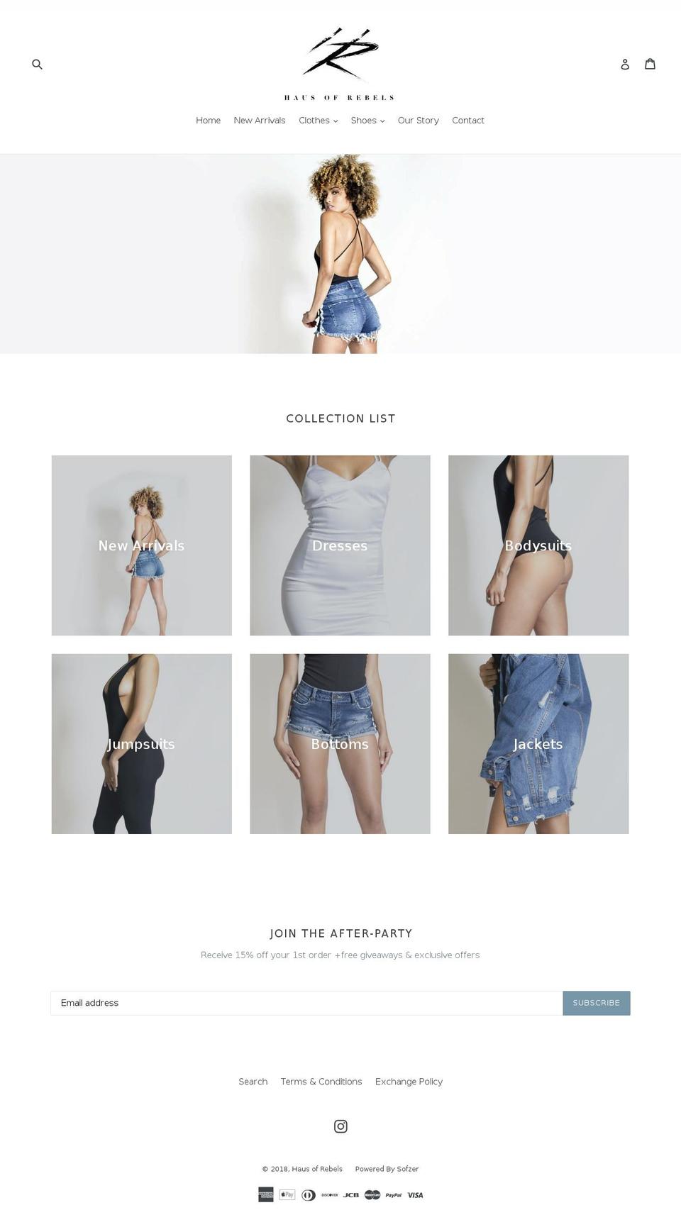 hausofrebels.com — Shopify storefront screenshot