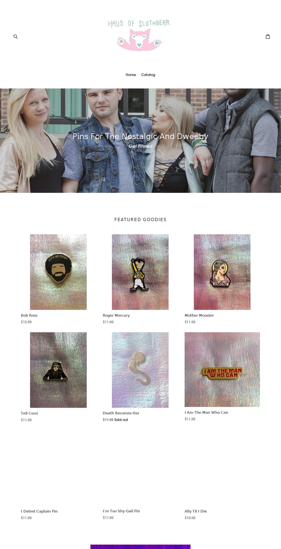 hausofslothbear.com — Shopify storefront screenshot