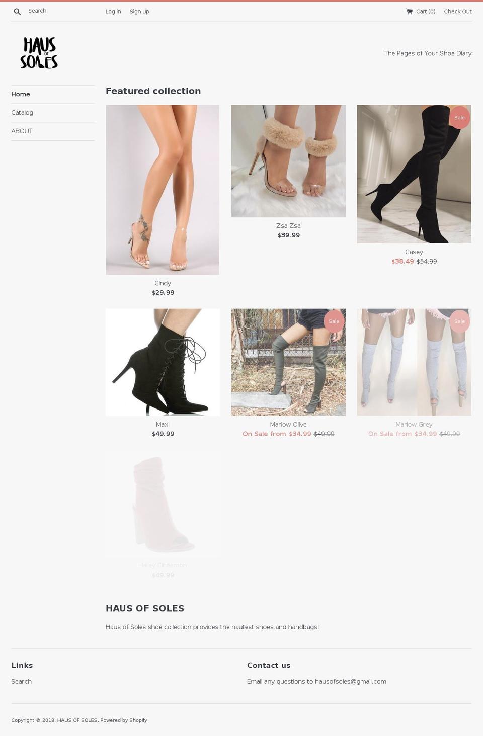 hausofsoles.com — Shopify storefront screenshot
