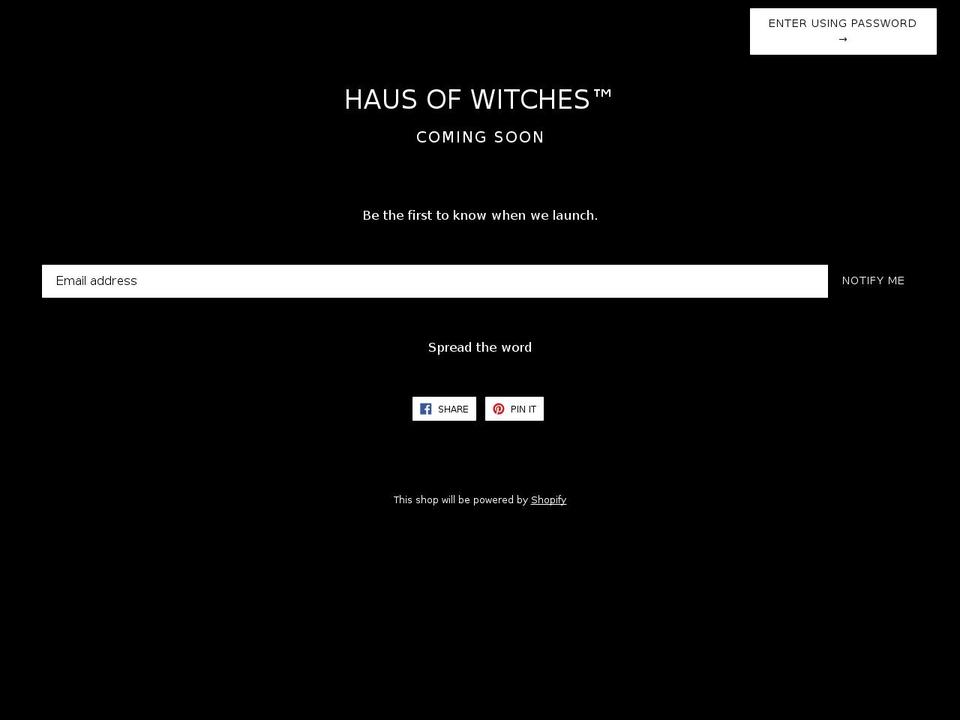 hausofwitches.com — Shopify storefront screenshot