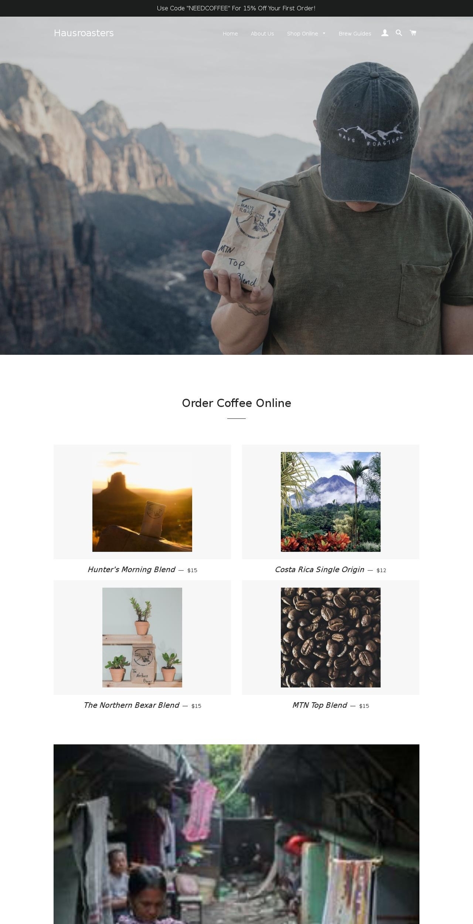 hausroasters.com — Shopify storefront screenshot