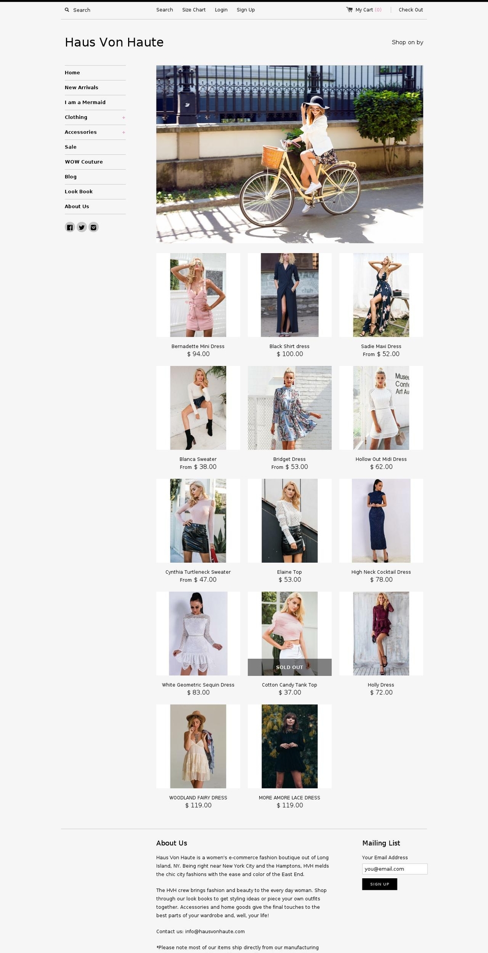 hausvonhaute.com — Shopify storefront screenshot