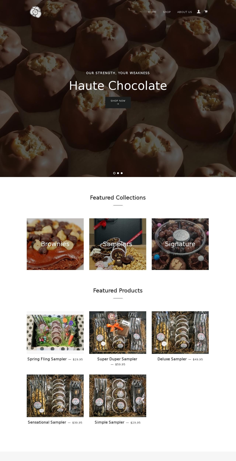 haute-chocolate.com shopify website screenshot