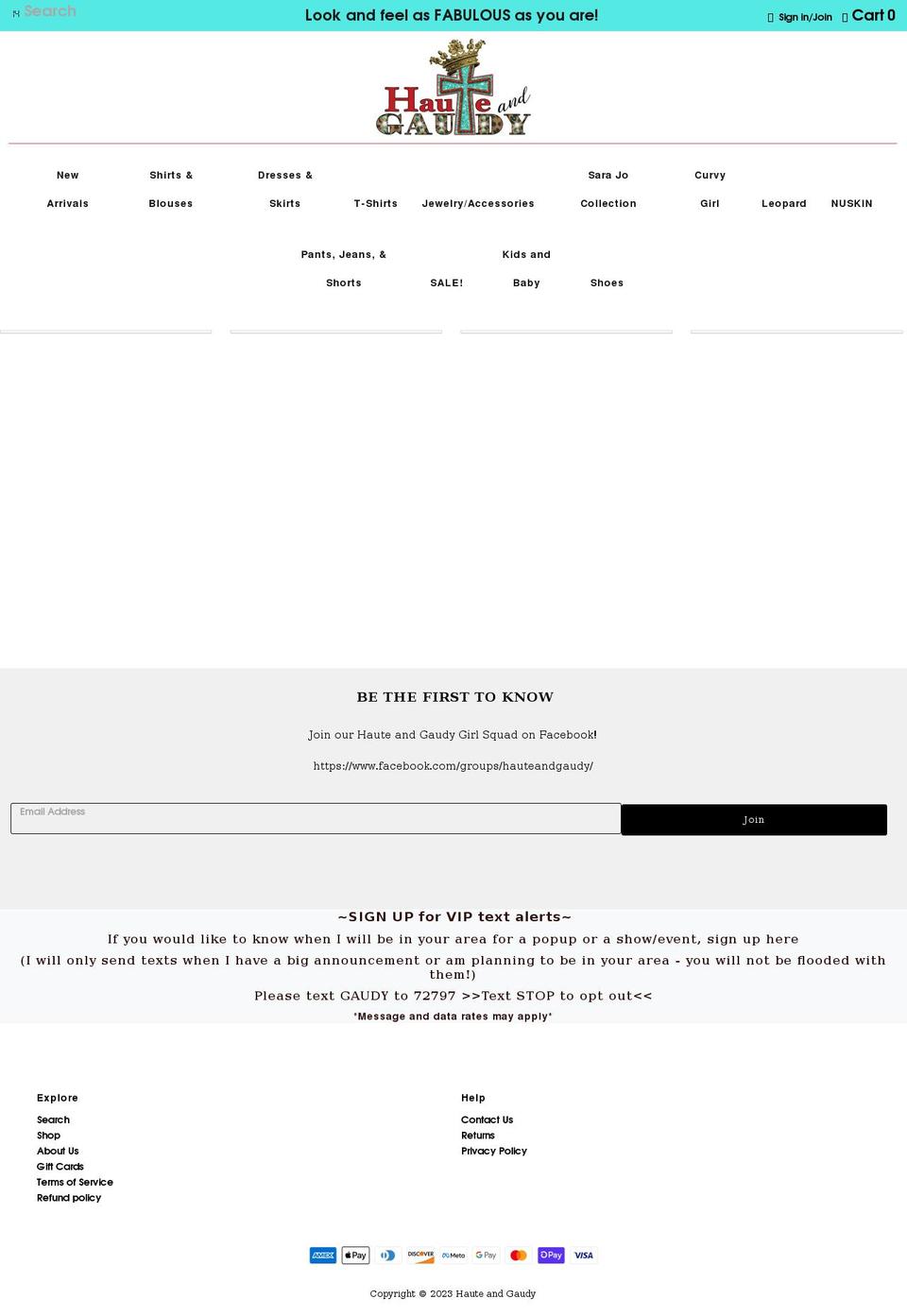 hauteandgaudy.com shopify website screenshot