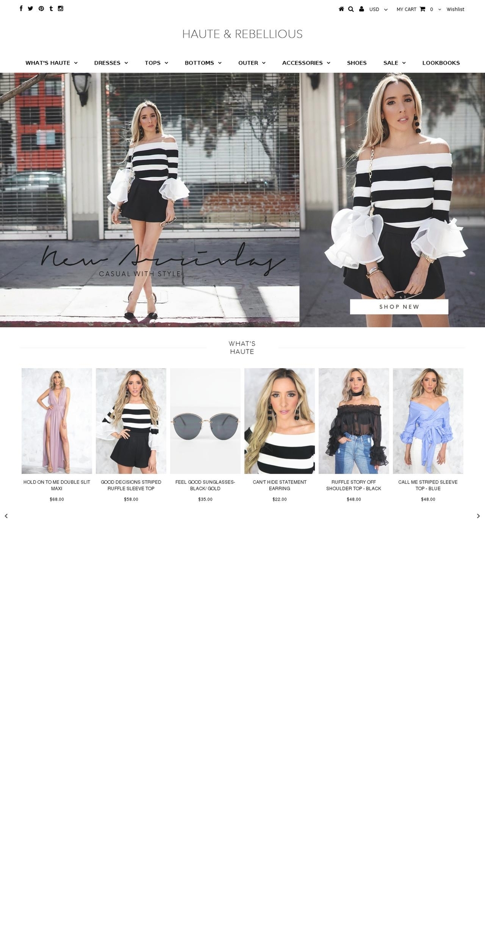 hauteandrebellious.com shopify website screenshot