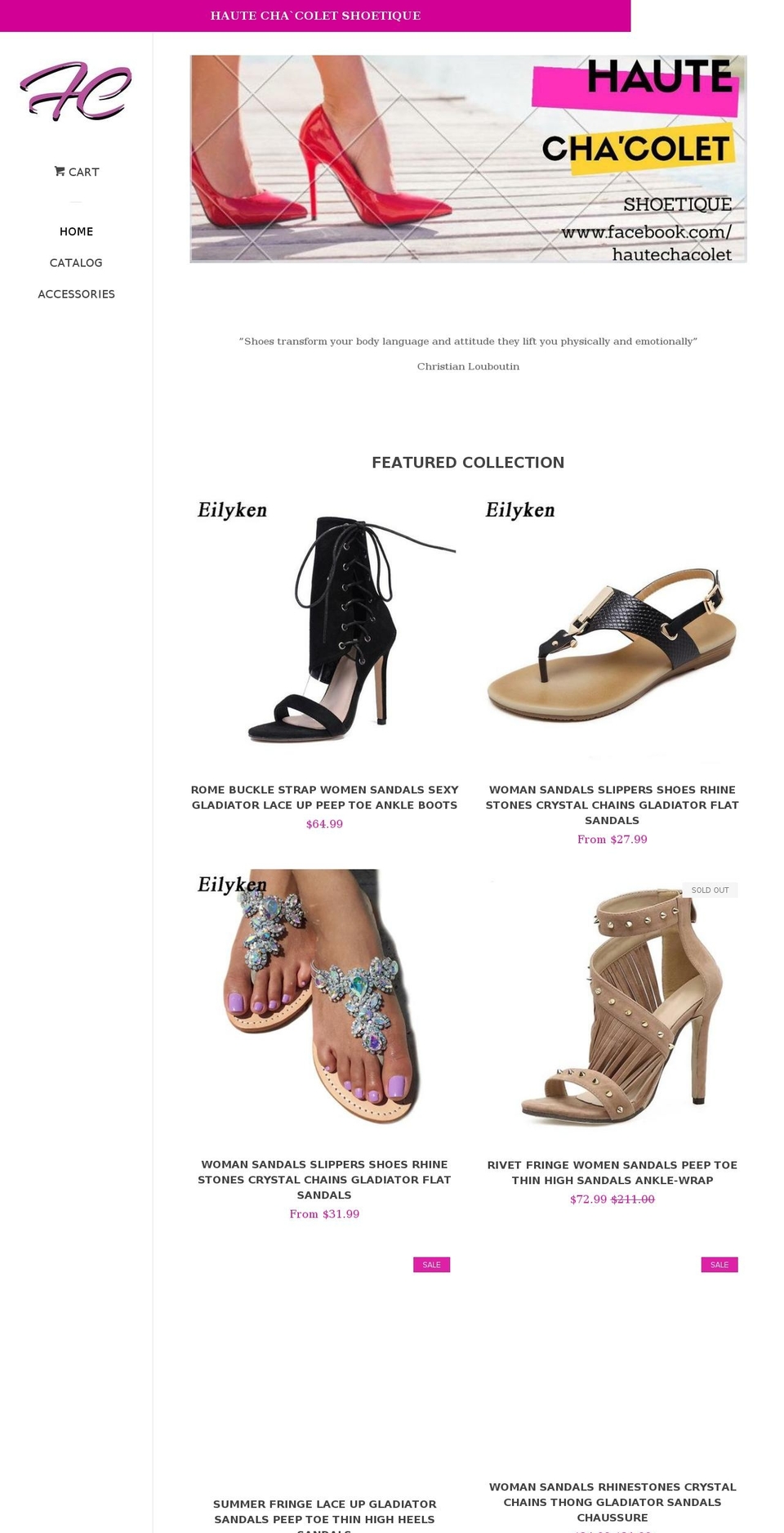 hautechacolet.com — Shopify storefront screenshot