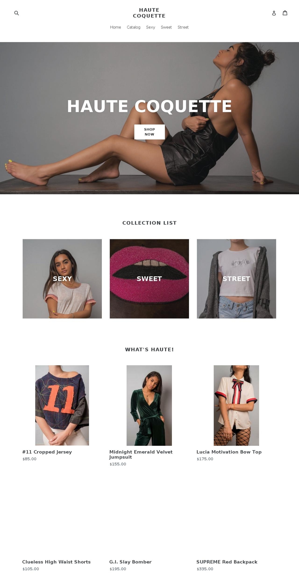 hautecoquette.com — Shopify storefront screenshot