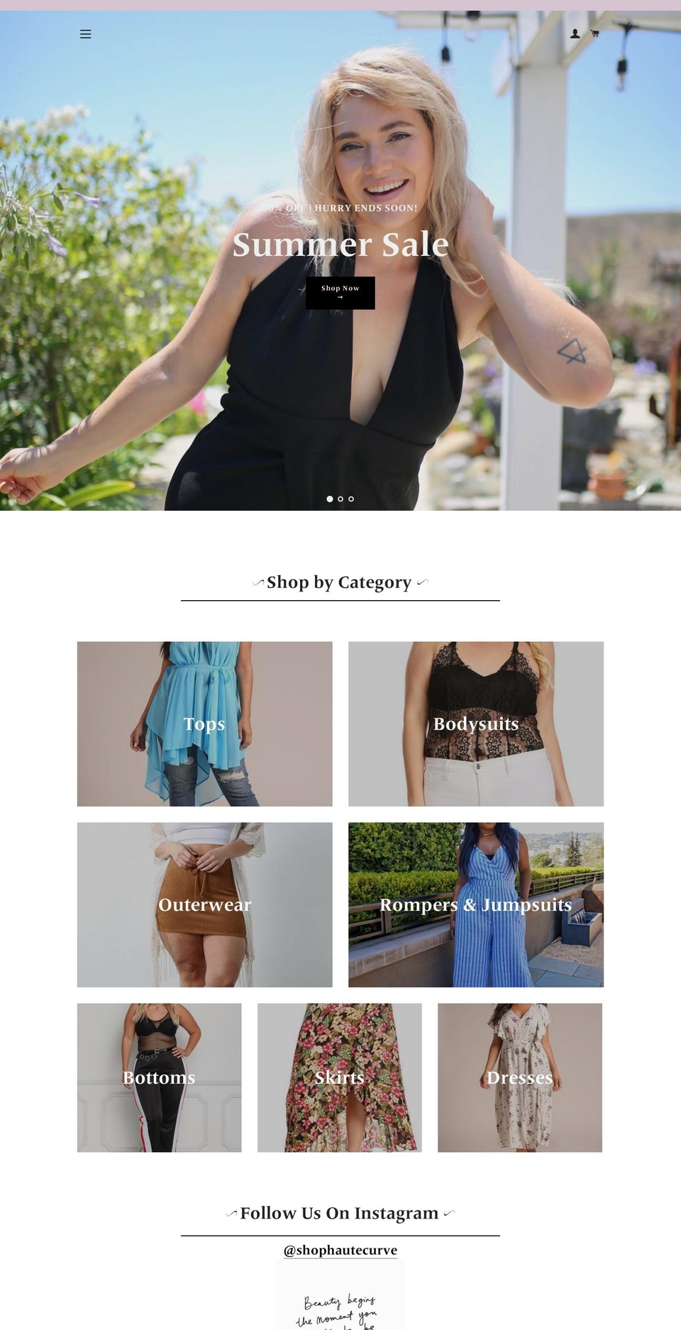 hautecurve.com — Shopify storefront screenshot