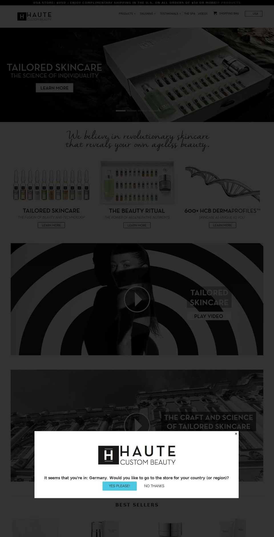 hautecustombeauty.com shopify website screenshot