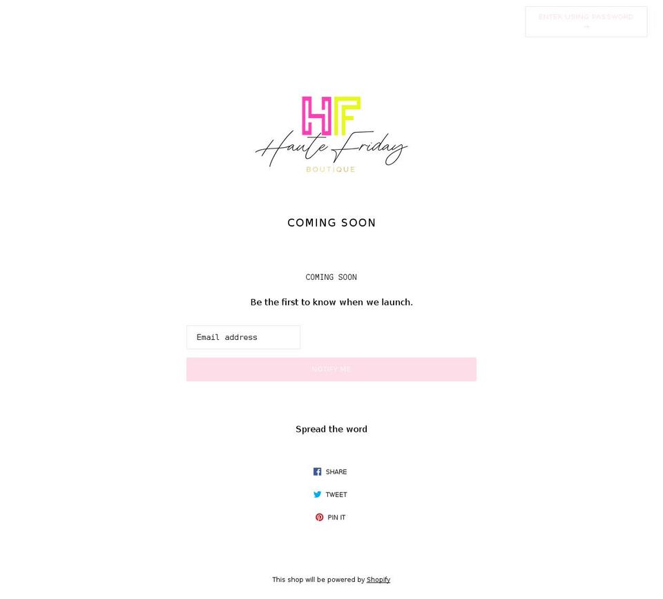 hautefriday.com shopify website screenshot