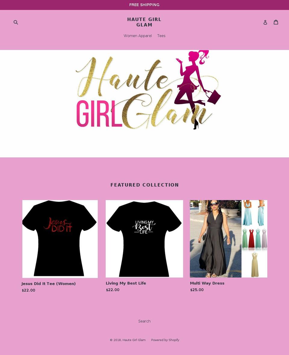 hautegirlglam.com — Shopify storefront screenshot