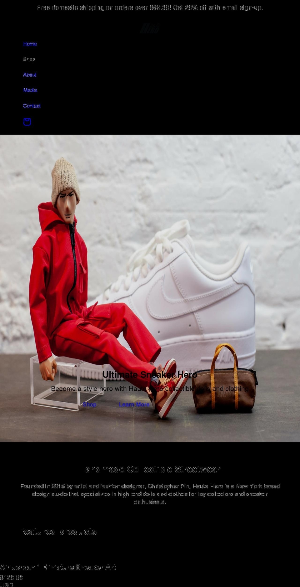 hautehero.com shopify website screenshot
