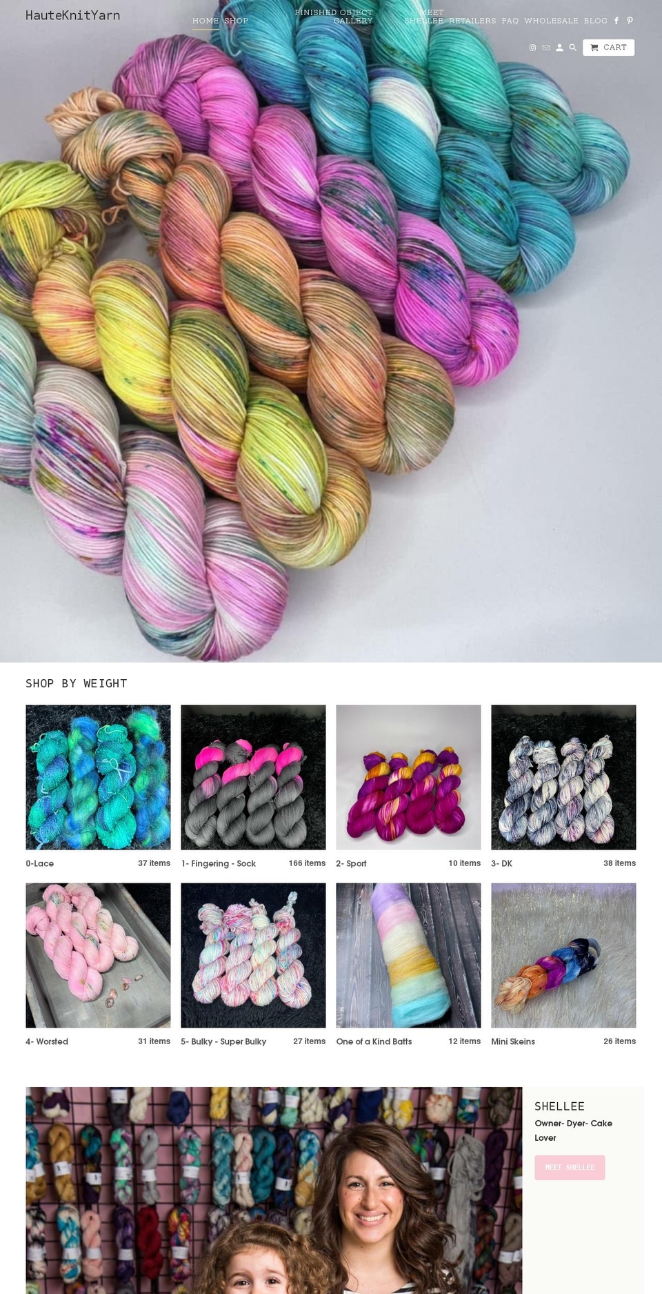 hauteknityarn.com shopify website screenshot