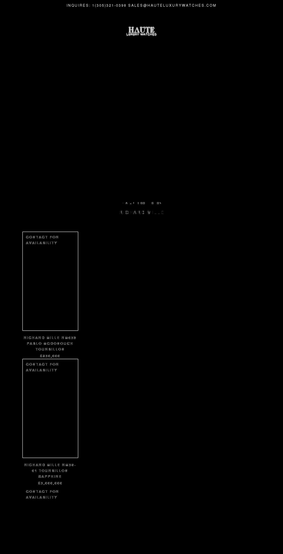 hauteluxurywatches.com shopify website screenshot