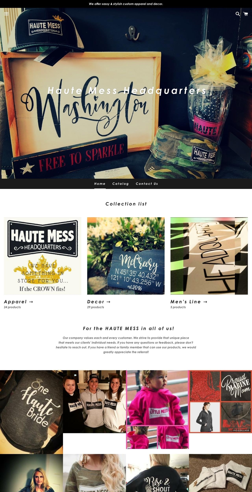 hautemessheadquarters.com shopify website screenshot