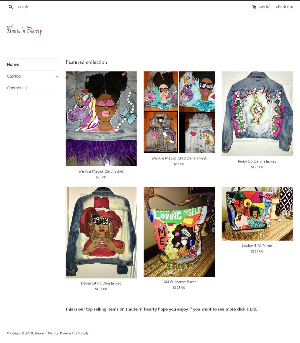 hautenfleurty.com — Shopify storefront screenshot