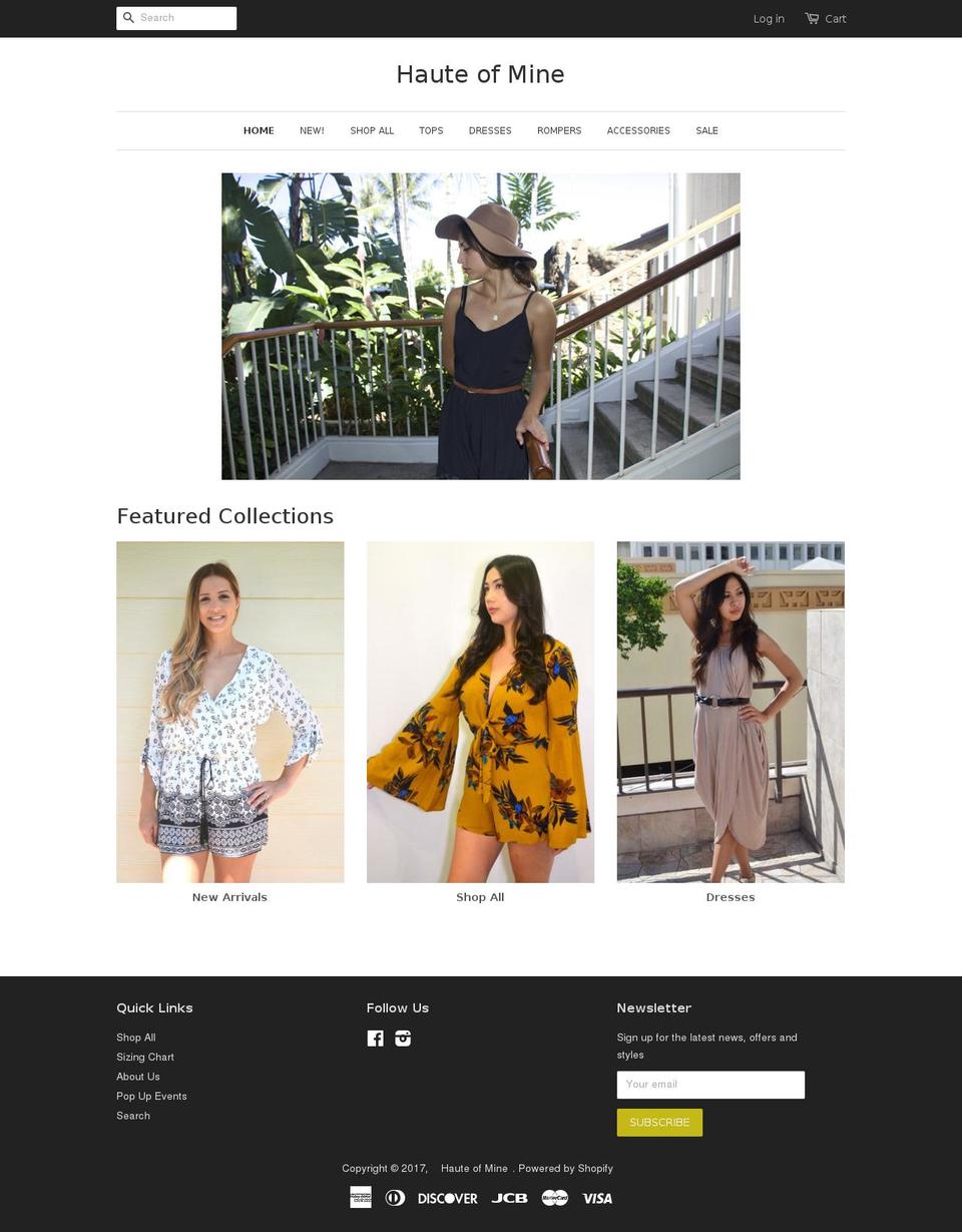 hauteofmine.com shopify website screenshot