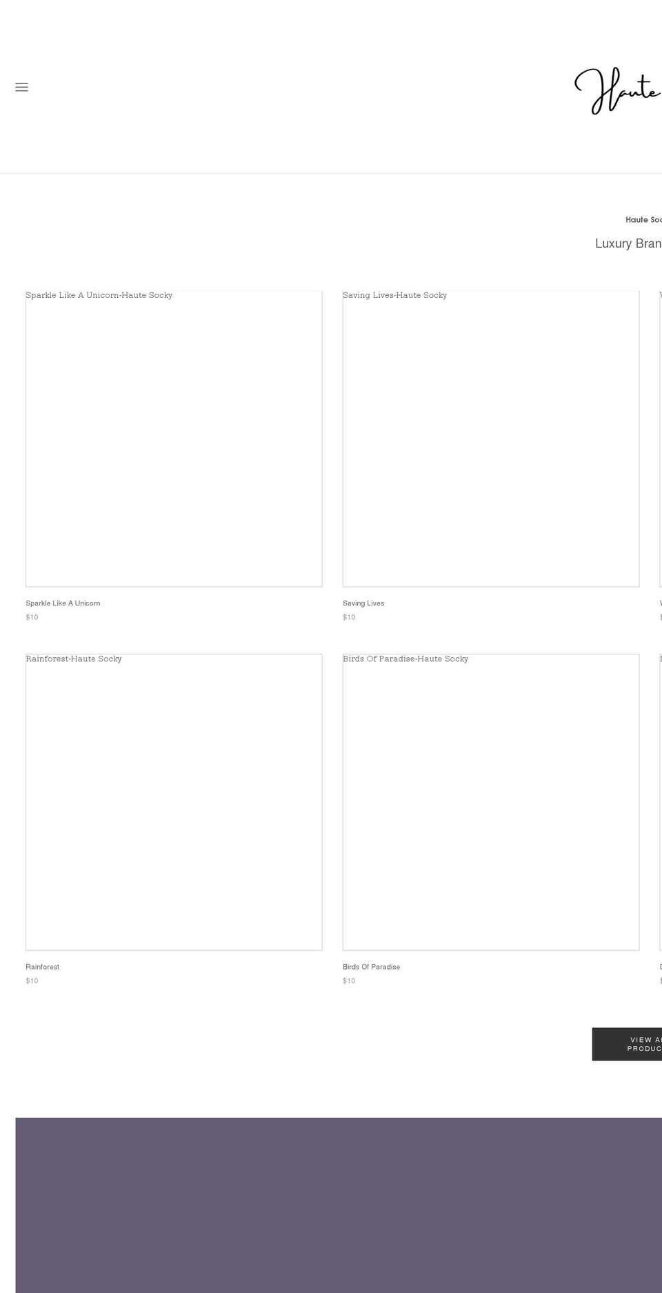 hautesocky.com shopify website screenshot