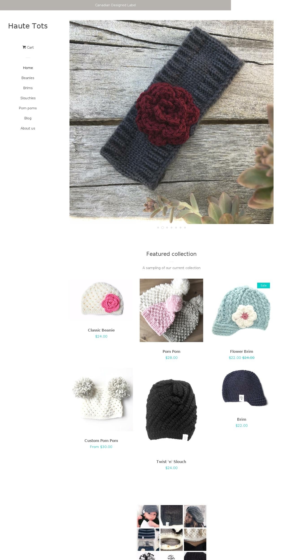 hautetots.ca shopify website screenshot