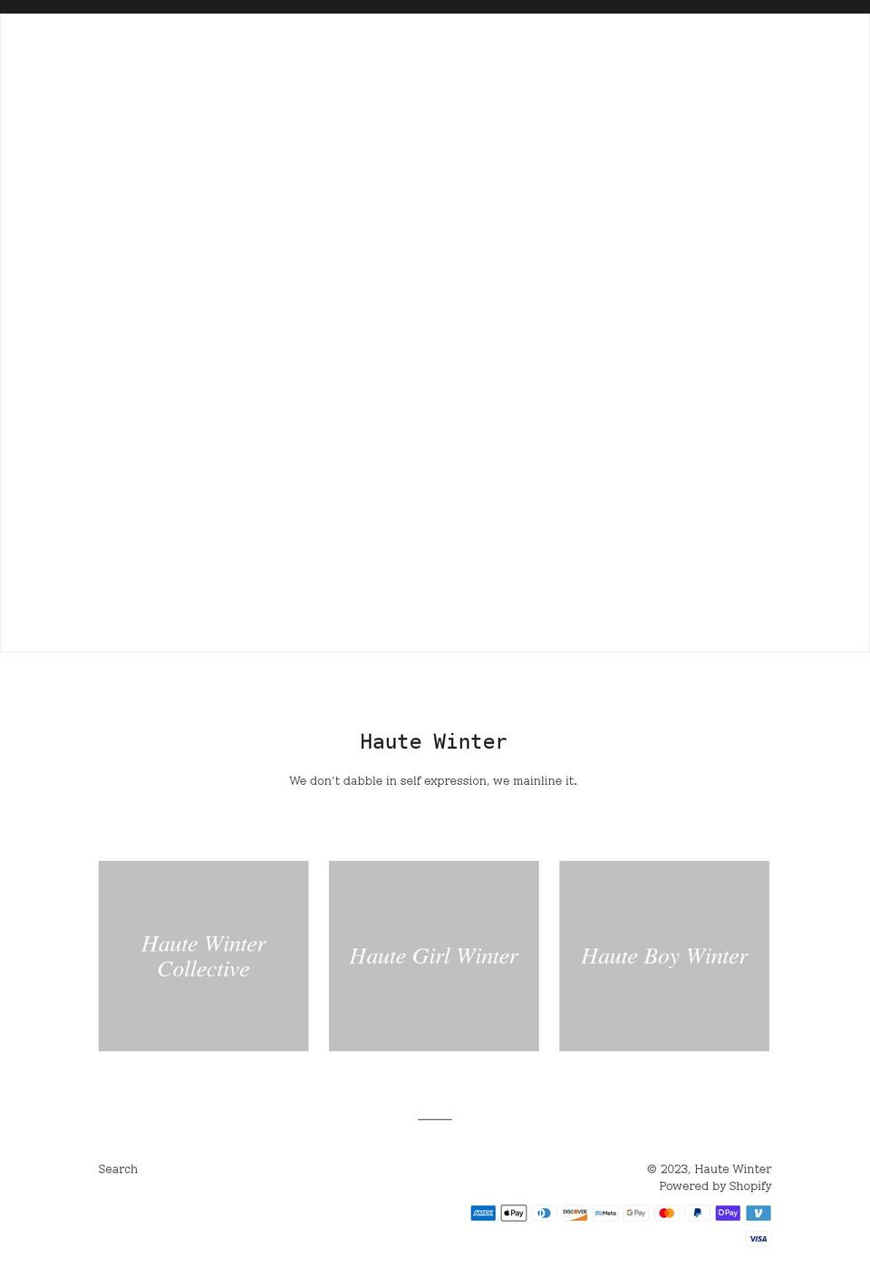 hautewinter.com shopify website screenshot