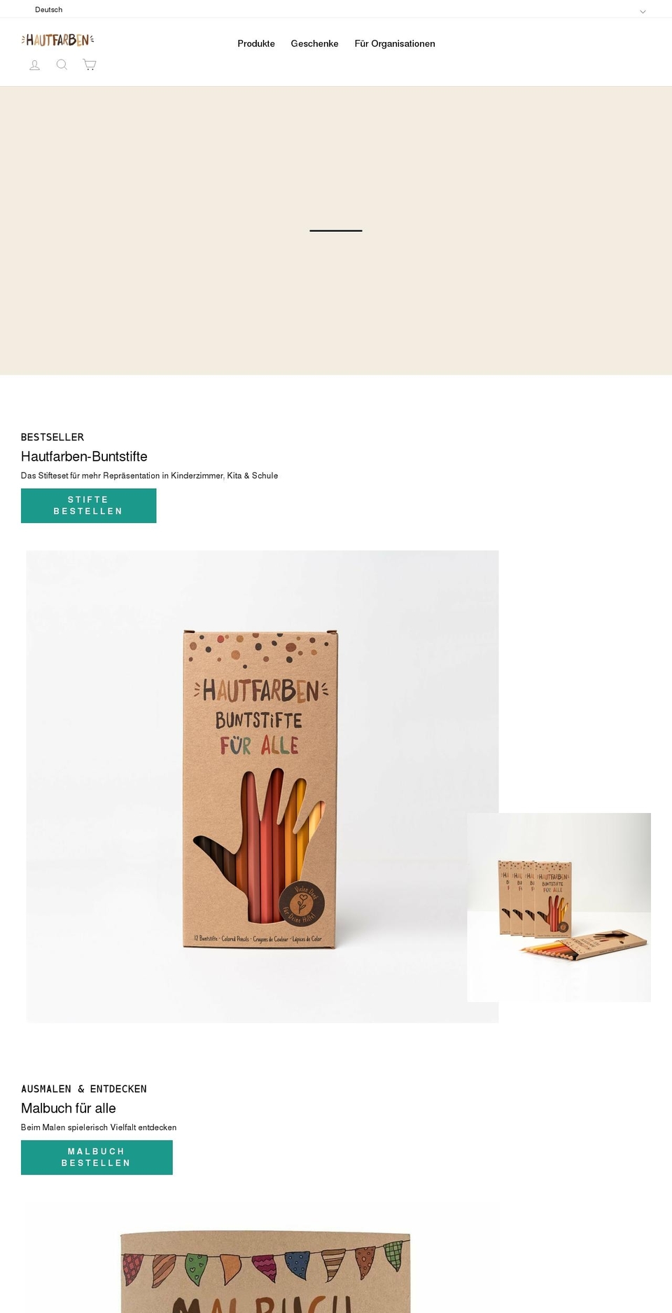 hautfarben-buntstifte.com — Shopify storefront screenshot
