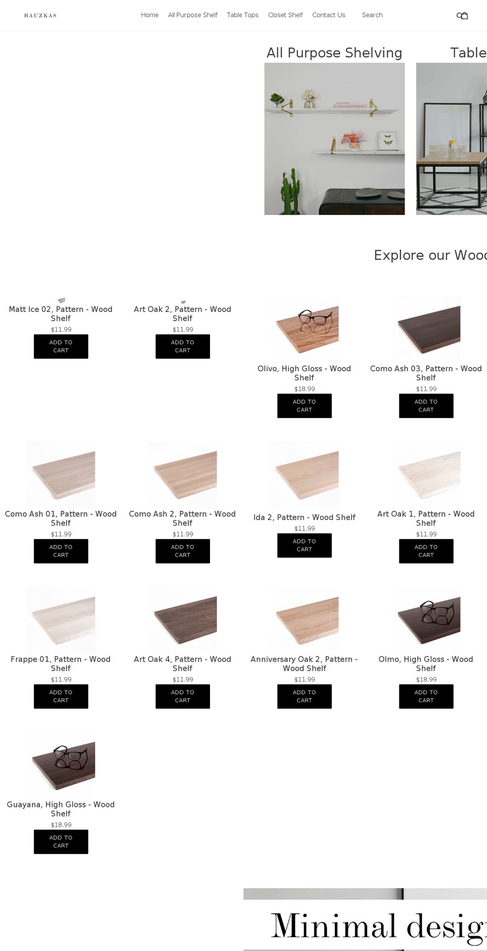 hauzkas.com — Shopify storefront screenshot