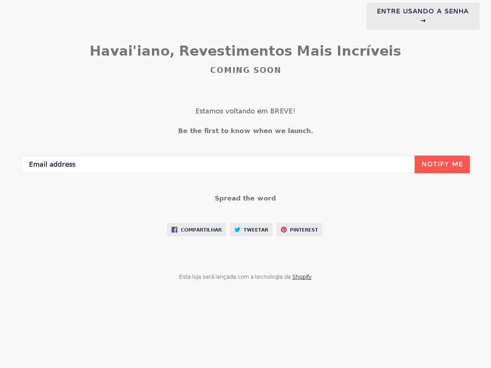 havaiiano.com shopify website screenshot