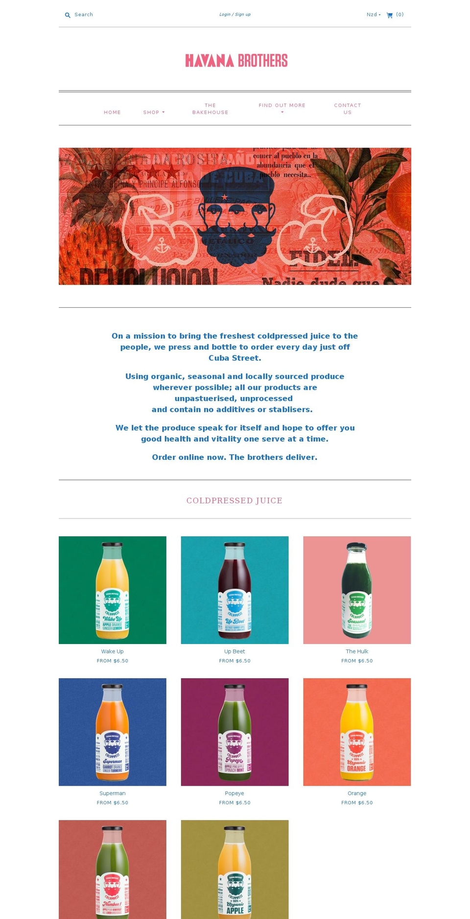 havanabrotherscoldpress.com — Shopify storefront screenshot