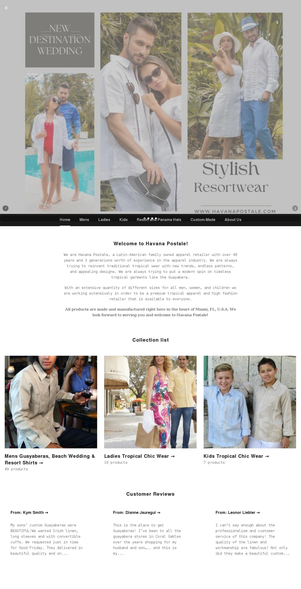 havanapostale.com shopify website screenshot