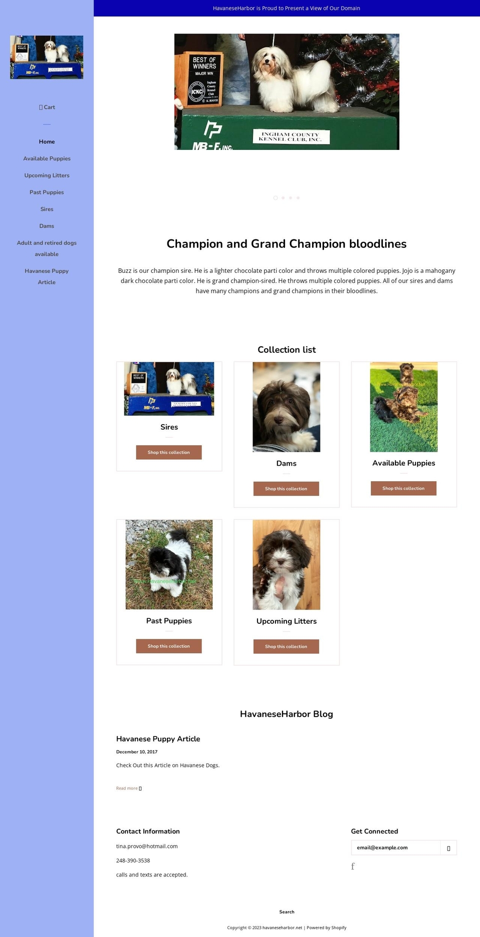 havaneseharbor.net shopify website screenshot