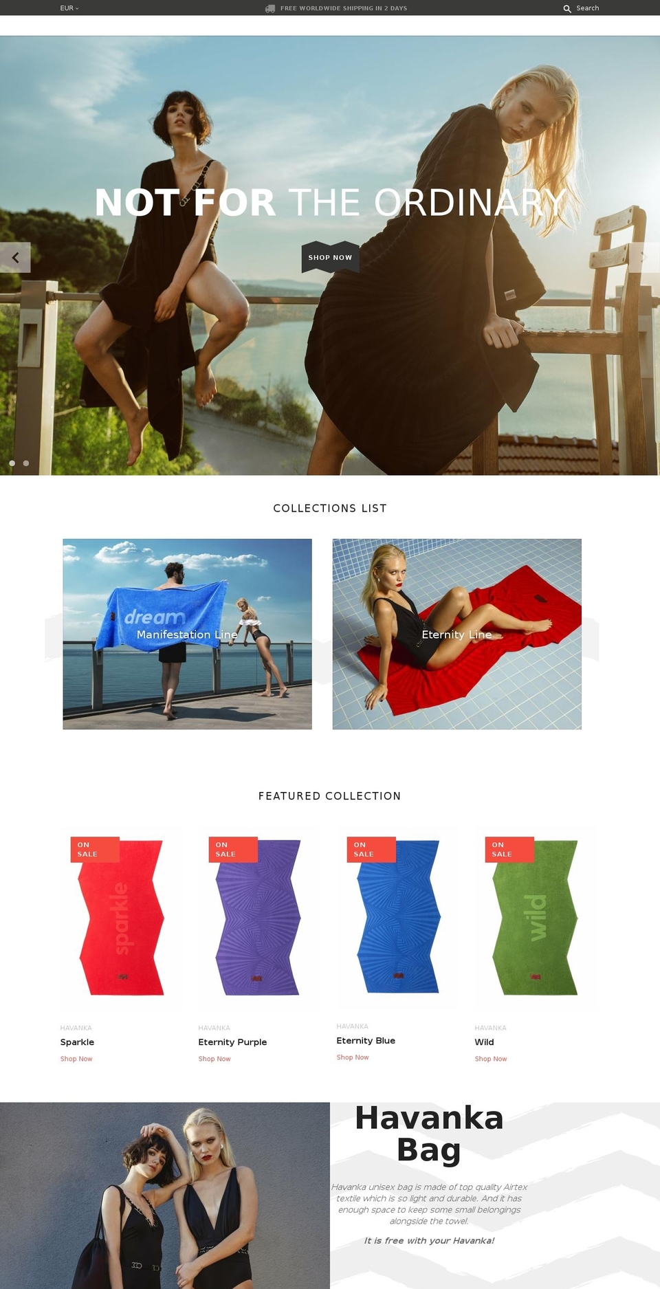 havanka.com — Shopify storefront screenshot