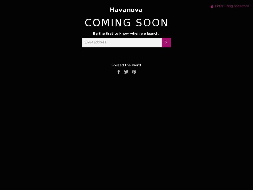havanova.com — Shopify storefront screenshot
