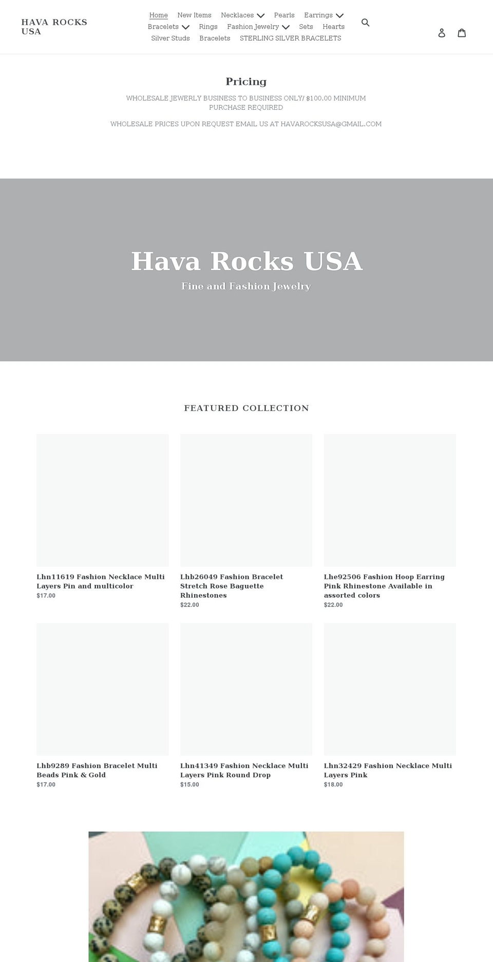 havarocksusa.com shopify website screenshot