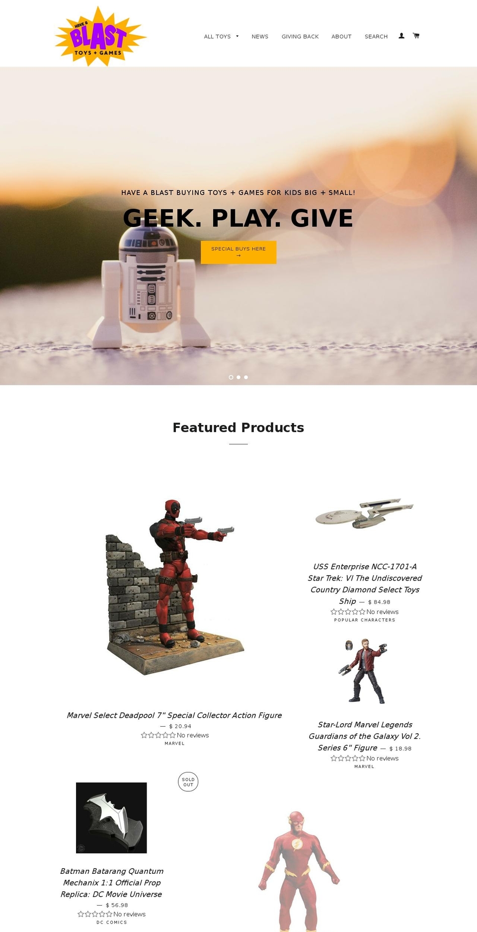 haveablasttoys.com shopify website screenshot