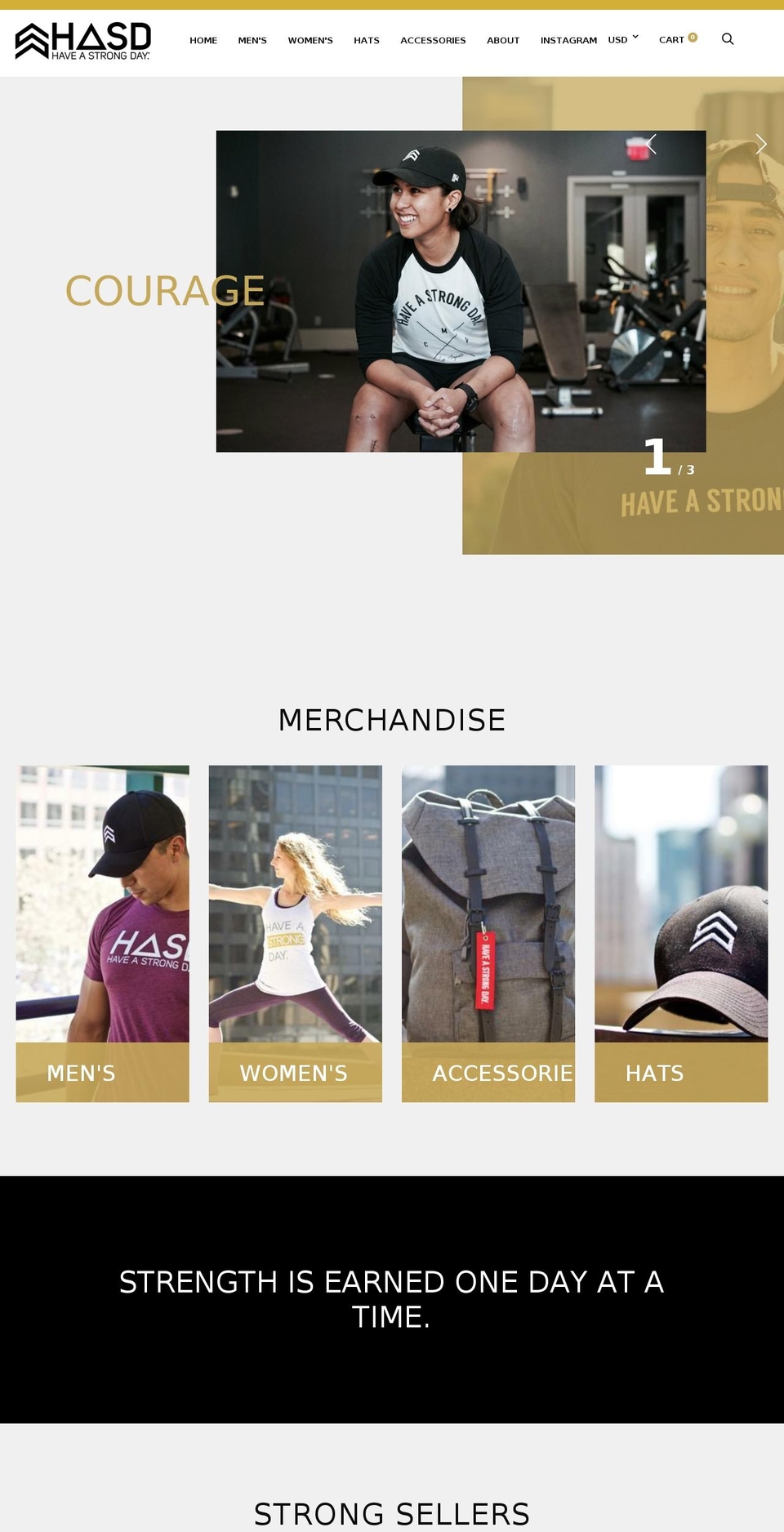 haveastrongday.com shopify website screenshot