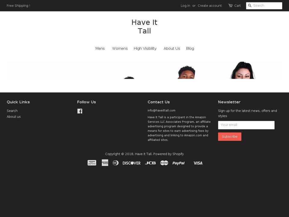 haveittall.com shopify website screenshot