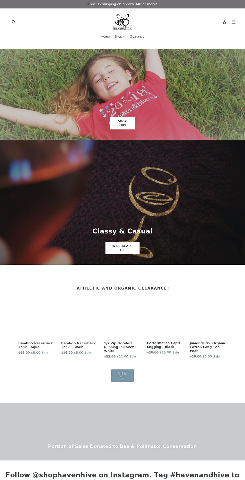 havenandhive.com — Shopify storefront screenshot