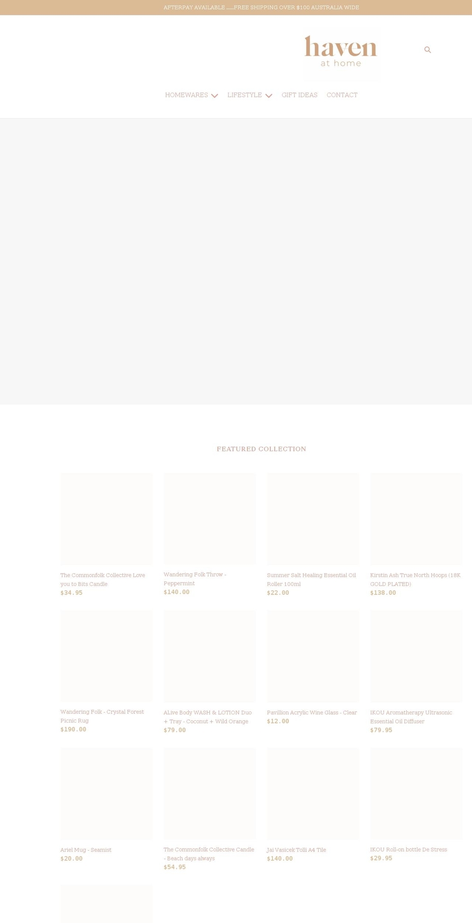 havenathome.com.au shopify website screenshot