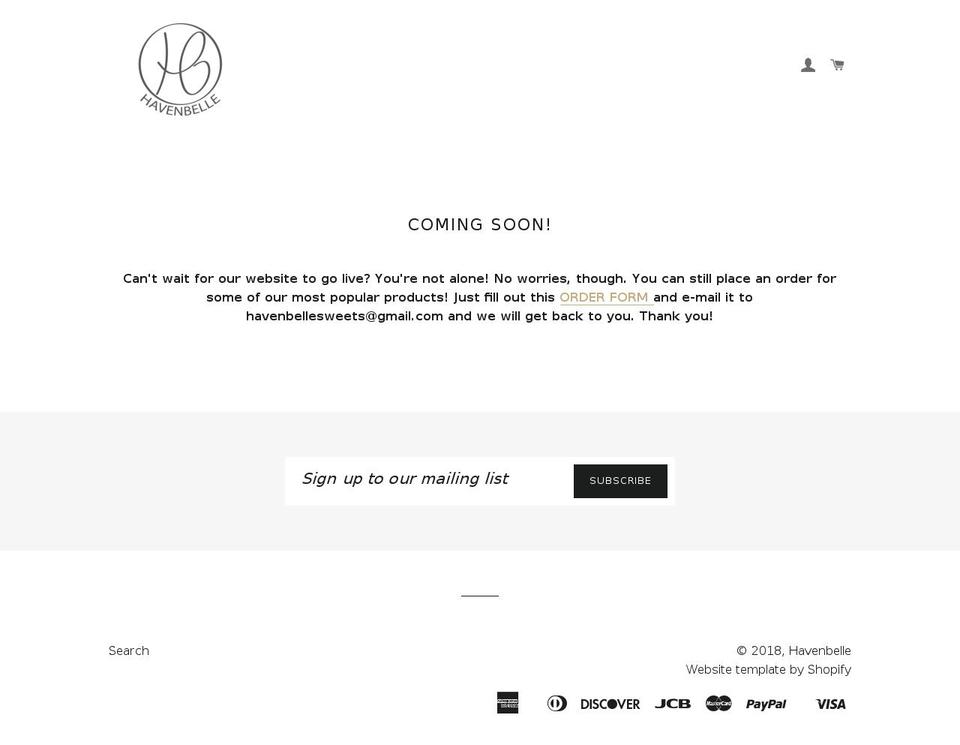 havenbelle.com — Shopify storefront screenshot