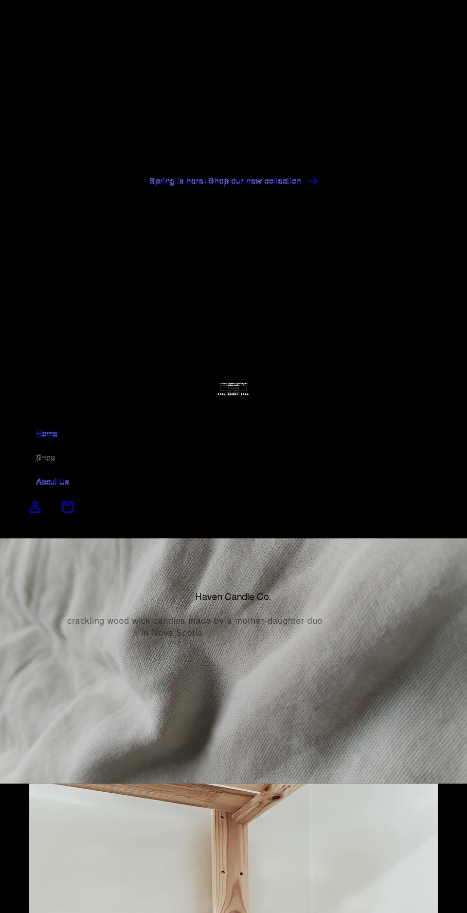havencandleco.com shopify website screenshot
