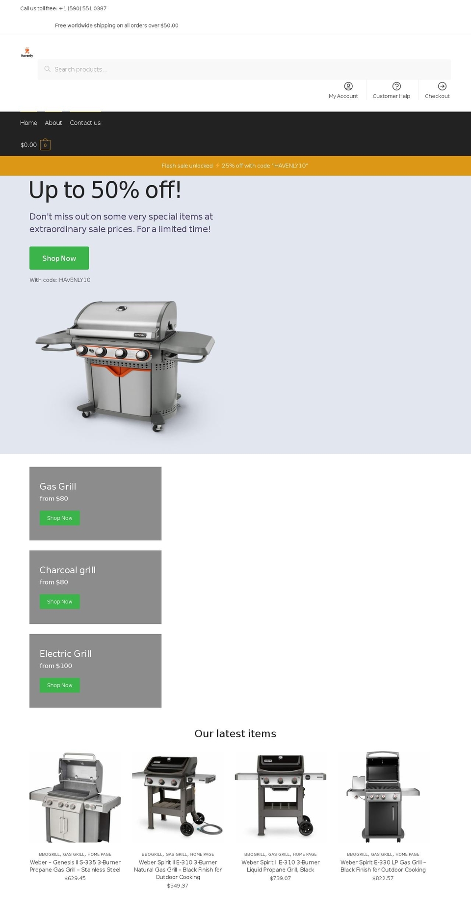 havenly.shop shopify website screenshot