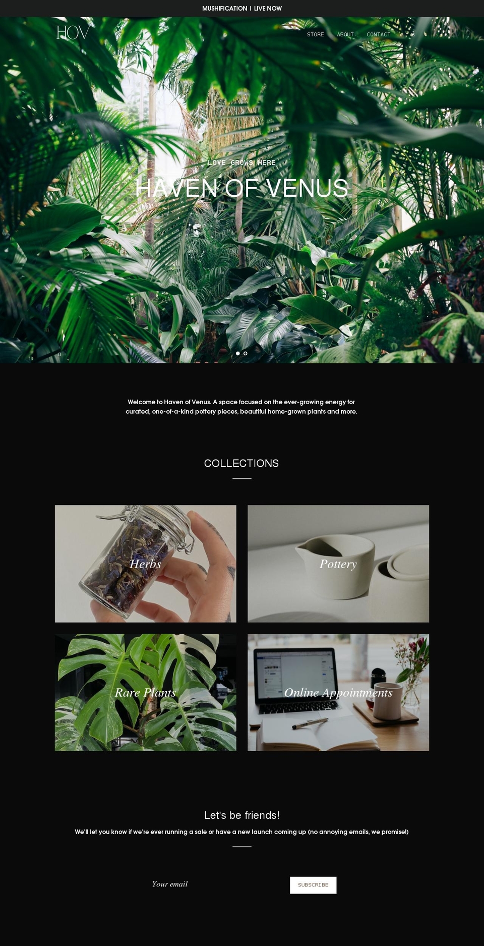 havenofvenus.com shopify website screenshot